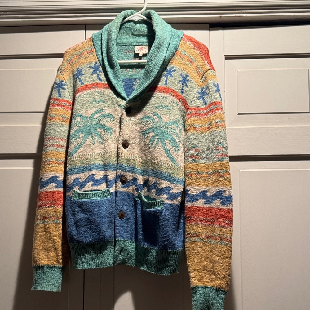 Faherty Multicolor Shawl Collar Cardigan